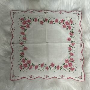 1944. Retro Vintage White With Pink Florals